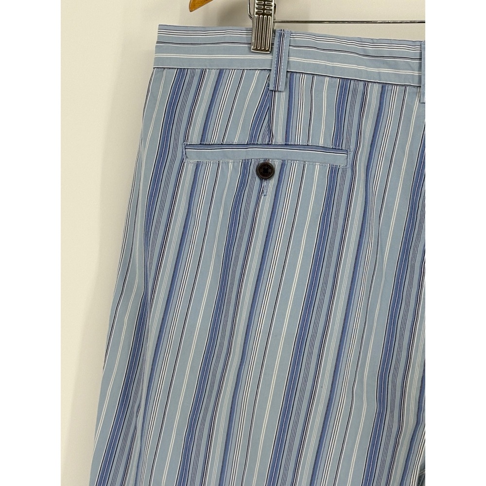 Tommy Hilfiger Men's Shorts Size 38‎ Blue White Vertical Stripe 100% Cotton - Picture 6 of 8